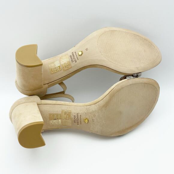 Stuart Weitzman Womens Nearlynude Highshine Sandal Size 11 Adobe Beige Heel NWOB - Picture 12 of 13